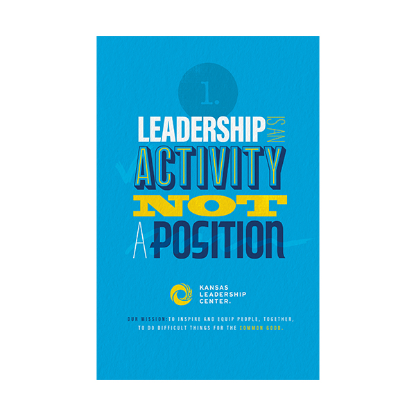 Blue poster with stylized text