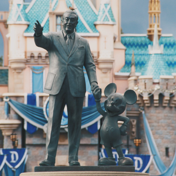 Statue of Walt Disney and Mickey Mouse